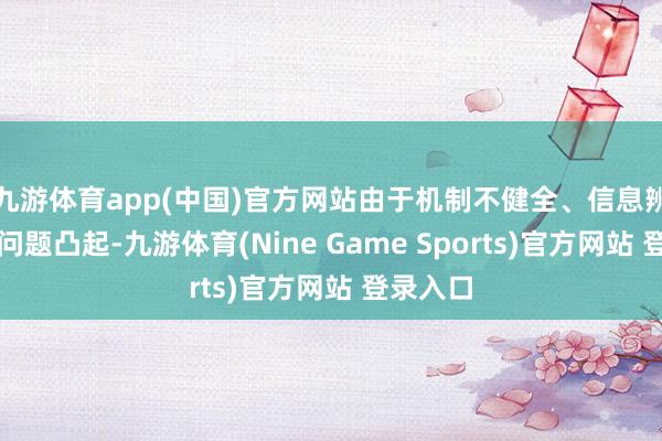 九游体育app(中国)官方网站由于机制不健全、信息辨认称等问题凸起-九游体育(Nine Game Sports)官方网站 登录入口
