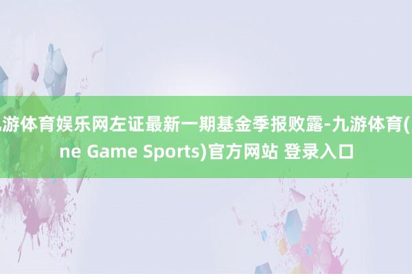 九游体育娱乐网左证最新一期基金季报败露-九游体育(Nine Game Sports)官方网站 登录入口